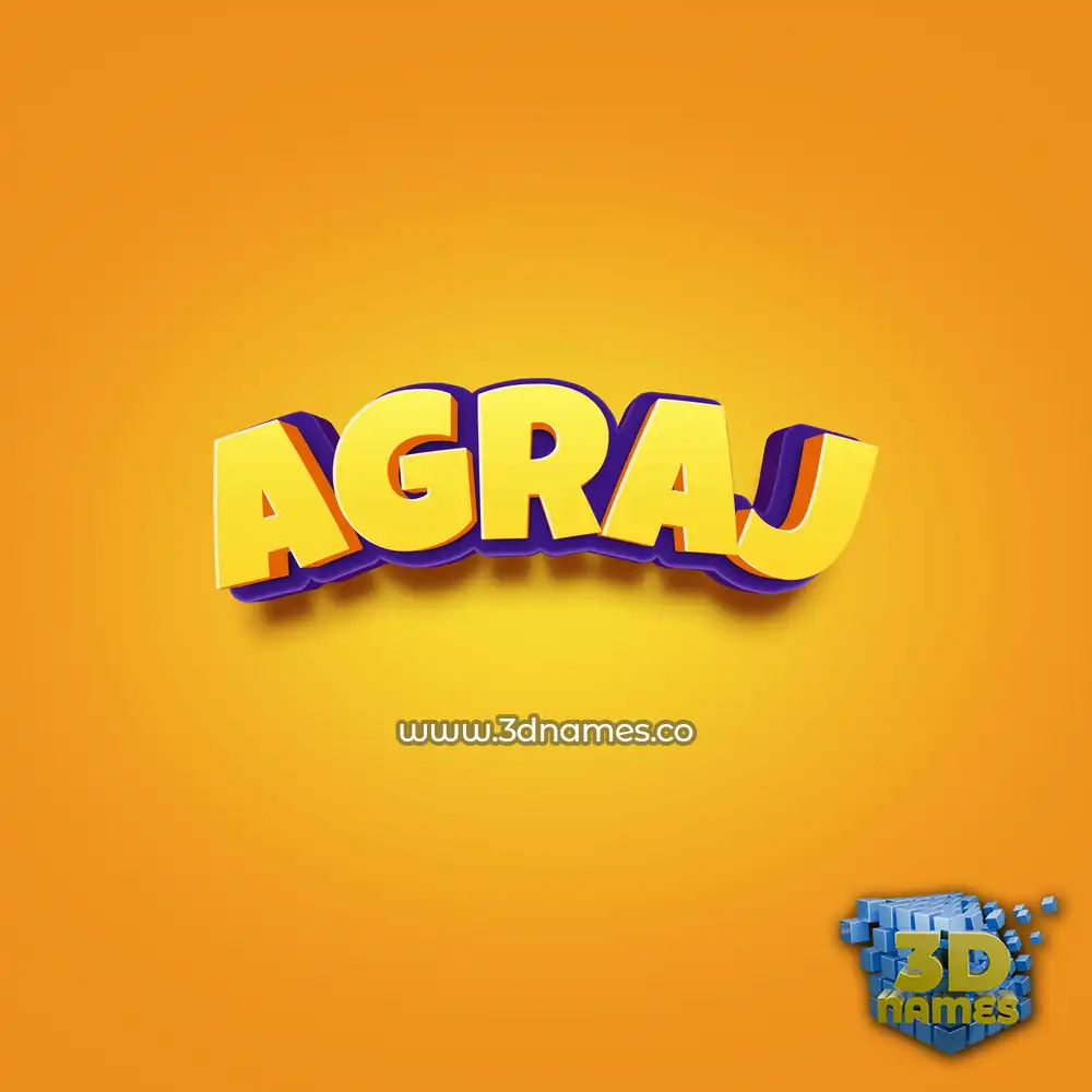 agraj in Orange Toon style - 3D name wallpaper
