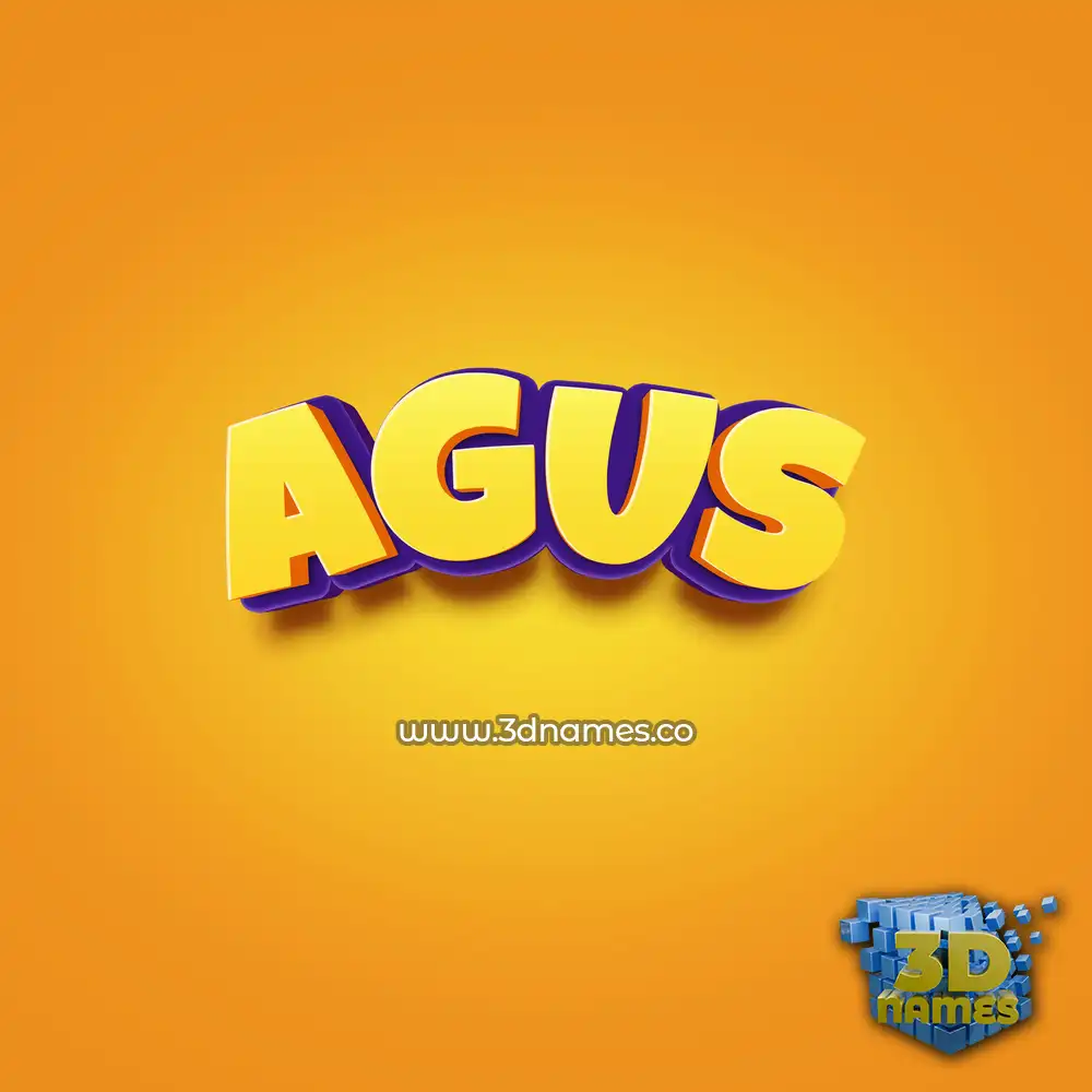 agus in Orange Toon style - 3D name wallpaper