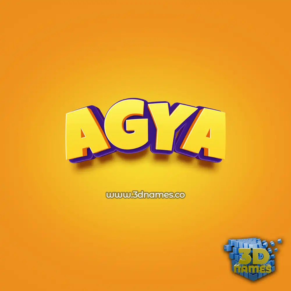 agya in Orange Toon style - 3D name wallpaper