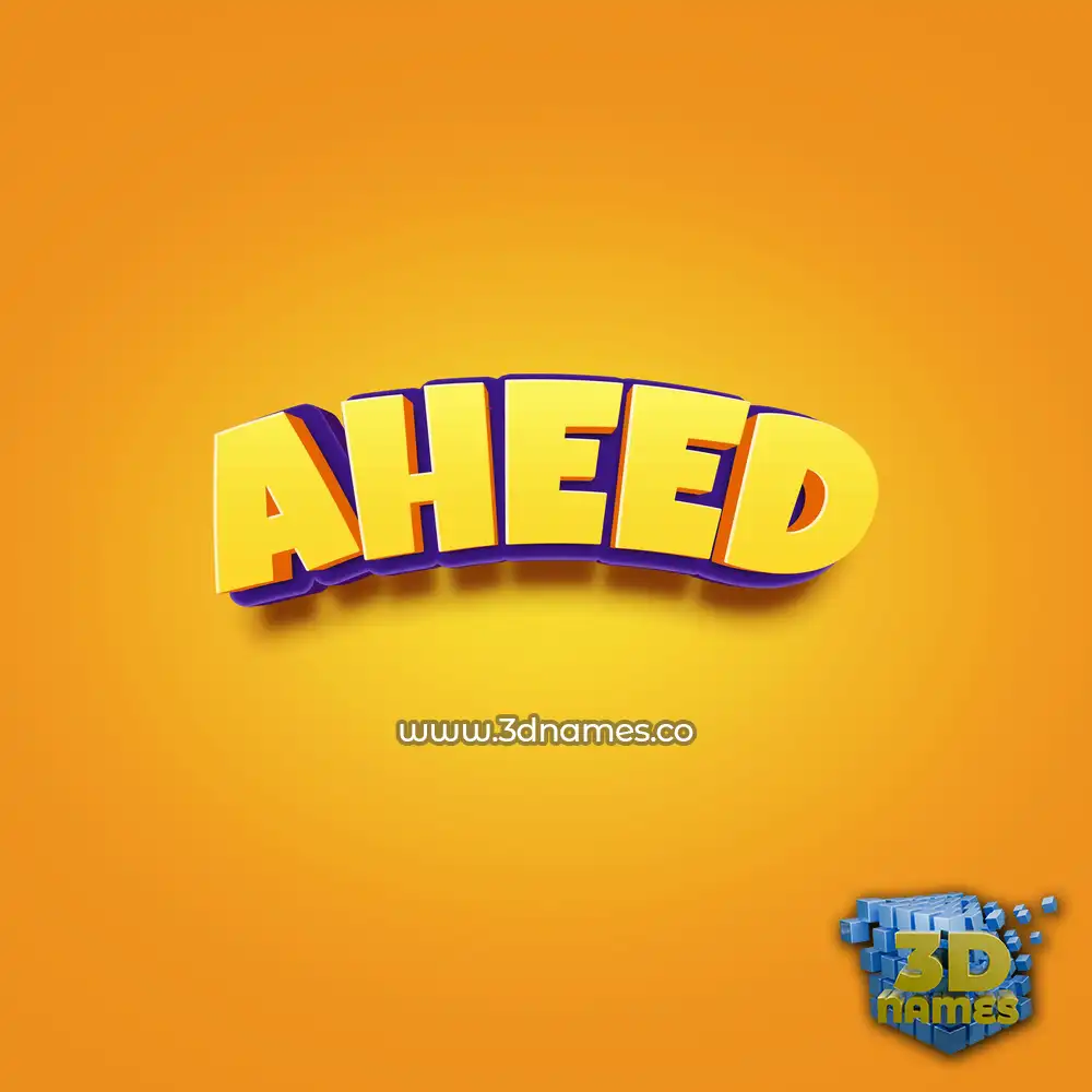aheed in Orange Toon style - 3D name wallpaper