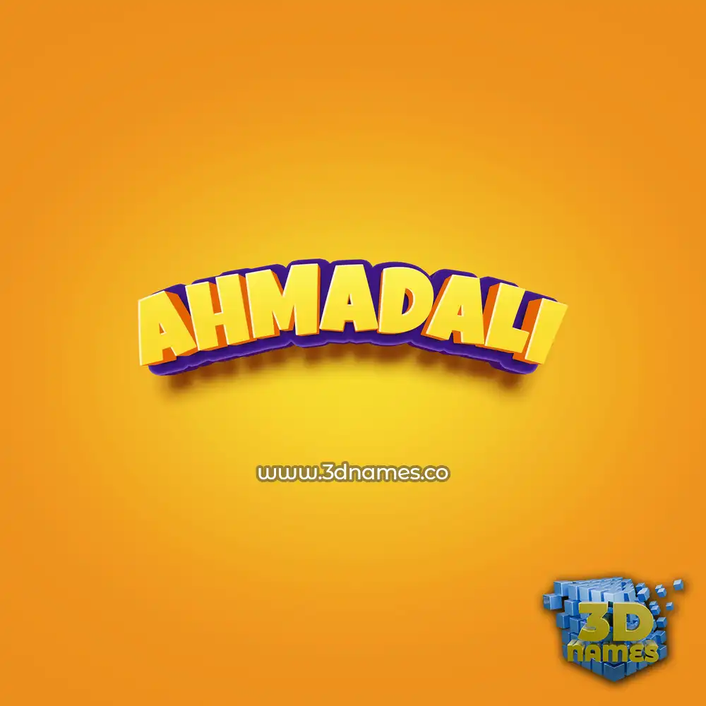 ahmadali in Orange Toon style - 3D name wallpaper