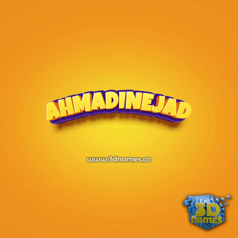 ahmadinejad in Orange Toon style - 3D name wallpaper
