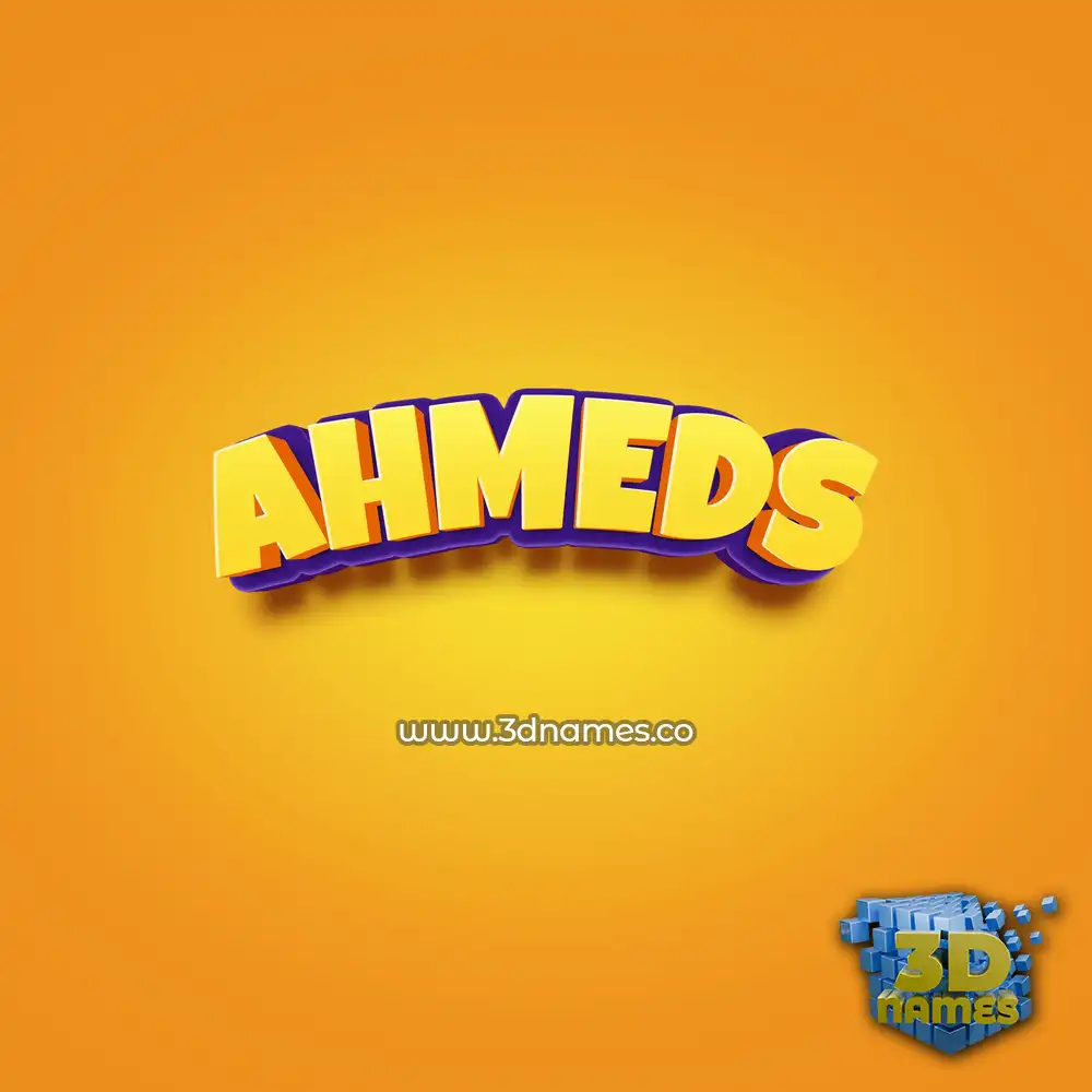 ahmeds in Orange Toon style - 3D name wallpaper