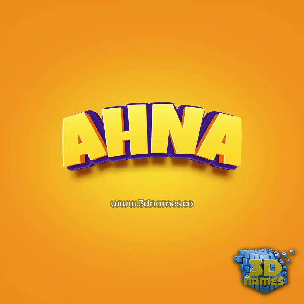 ahna in Orange Toon style - 3D name wallpaper