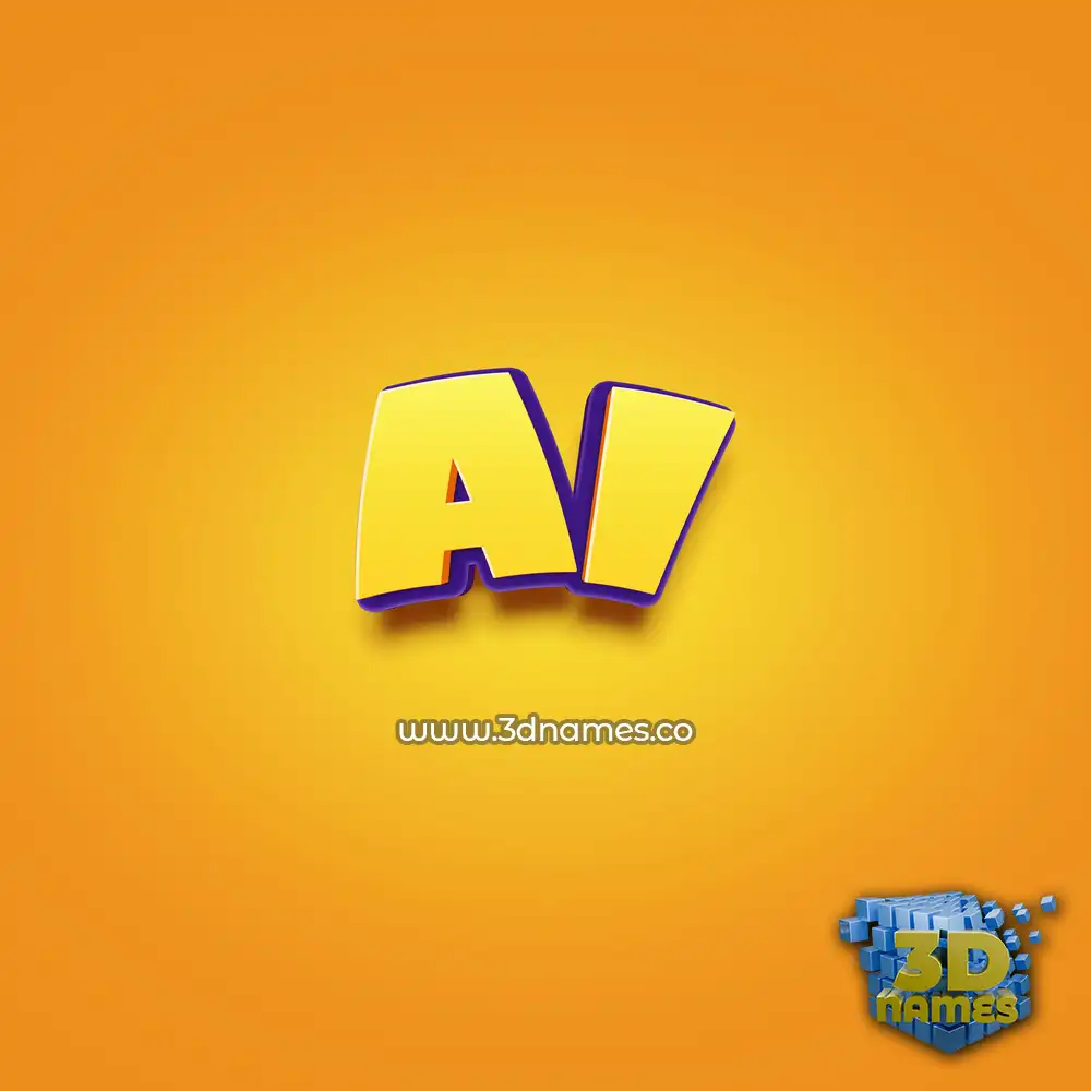 ai in Orange Toon style - 3D name wallpaper