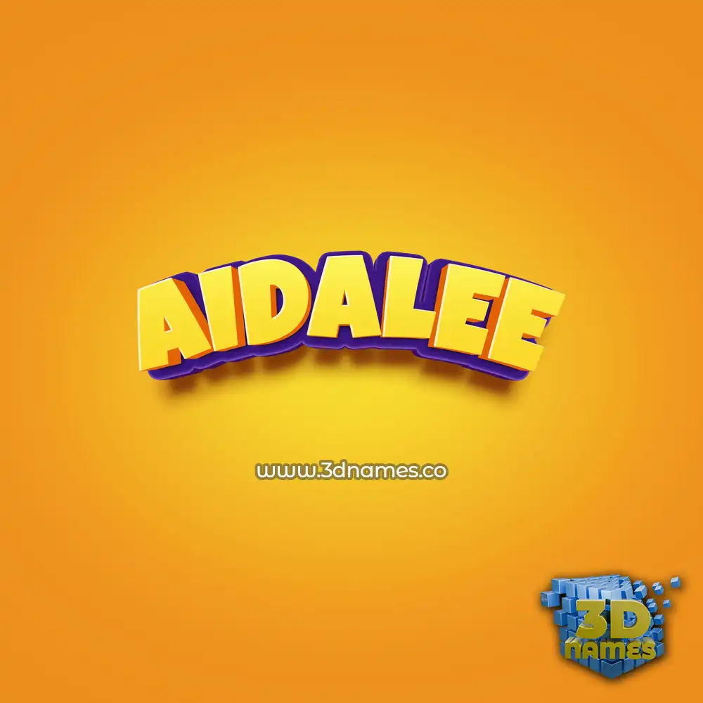 aidalee in Orange Toon style - 3D name wallpaper