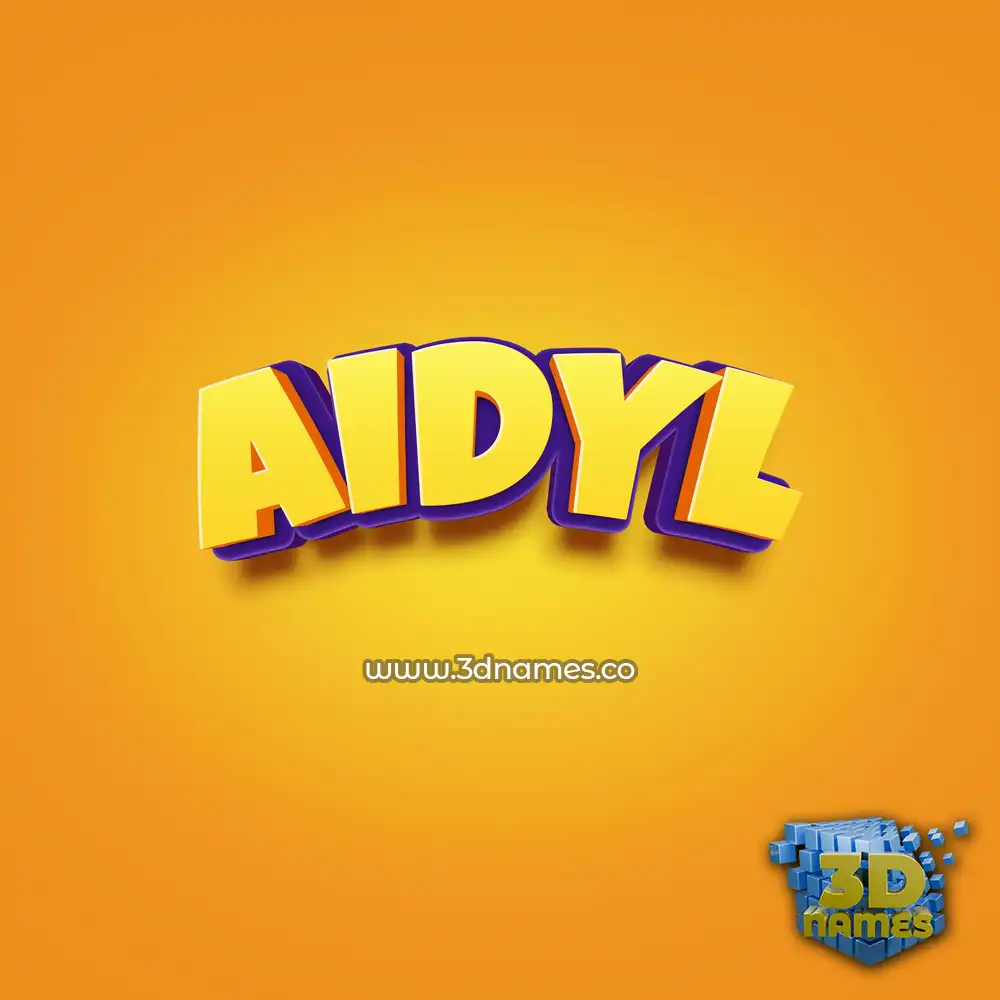 aidyl in Orange Toon style - 3D name wallpaper