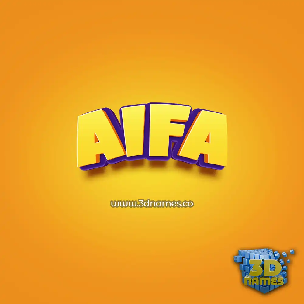 aifa in Orange Toon style - 3D name wallpaper
