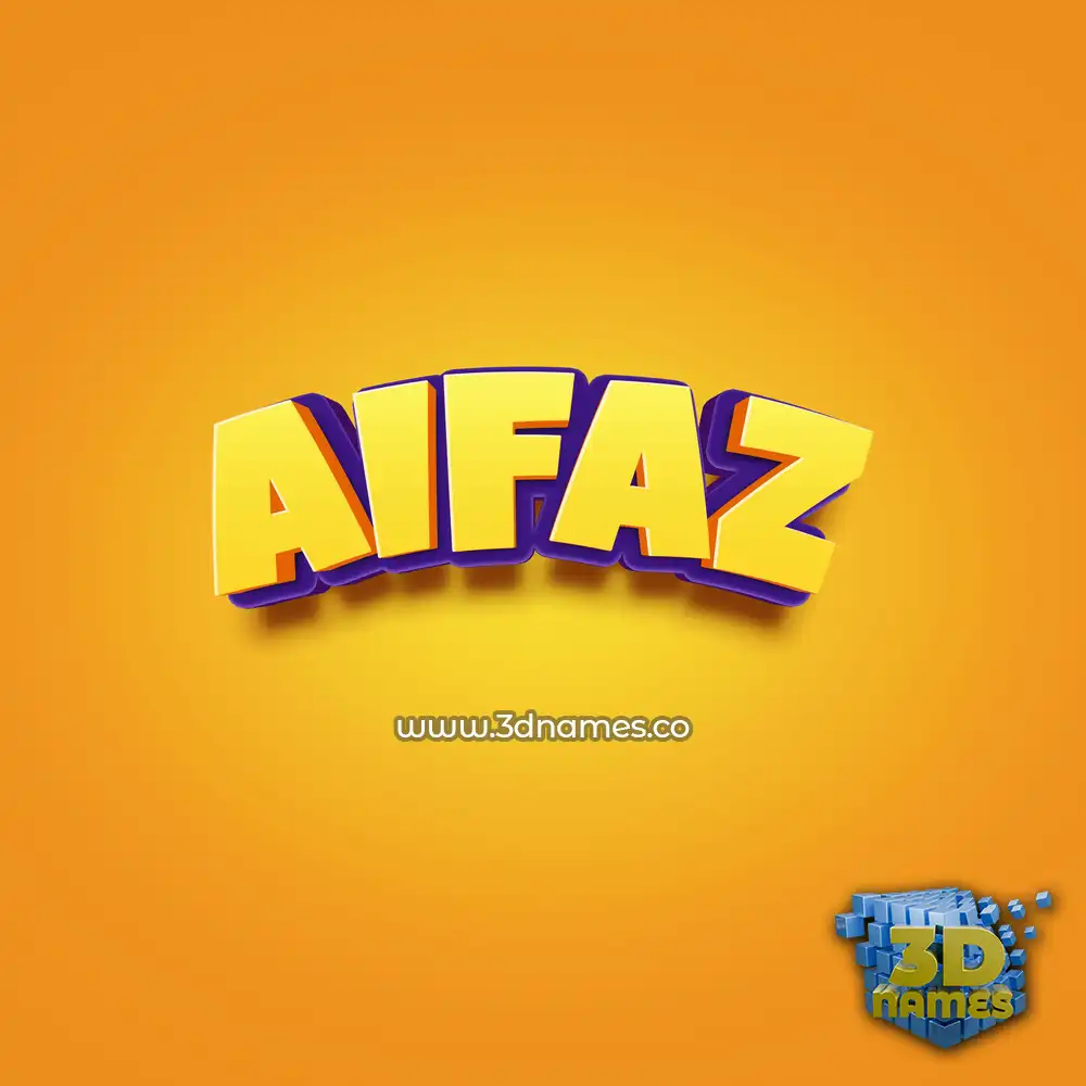 aifaz in Orange Toon style - 3D name wallpaper