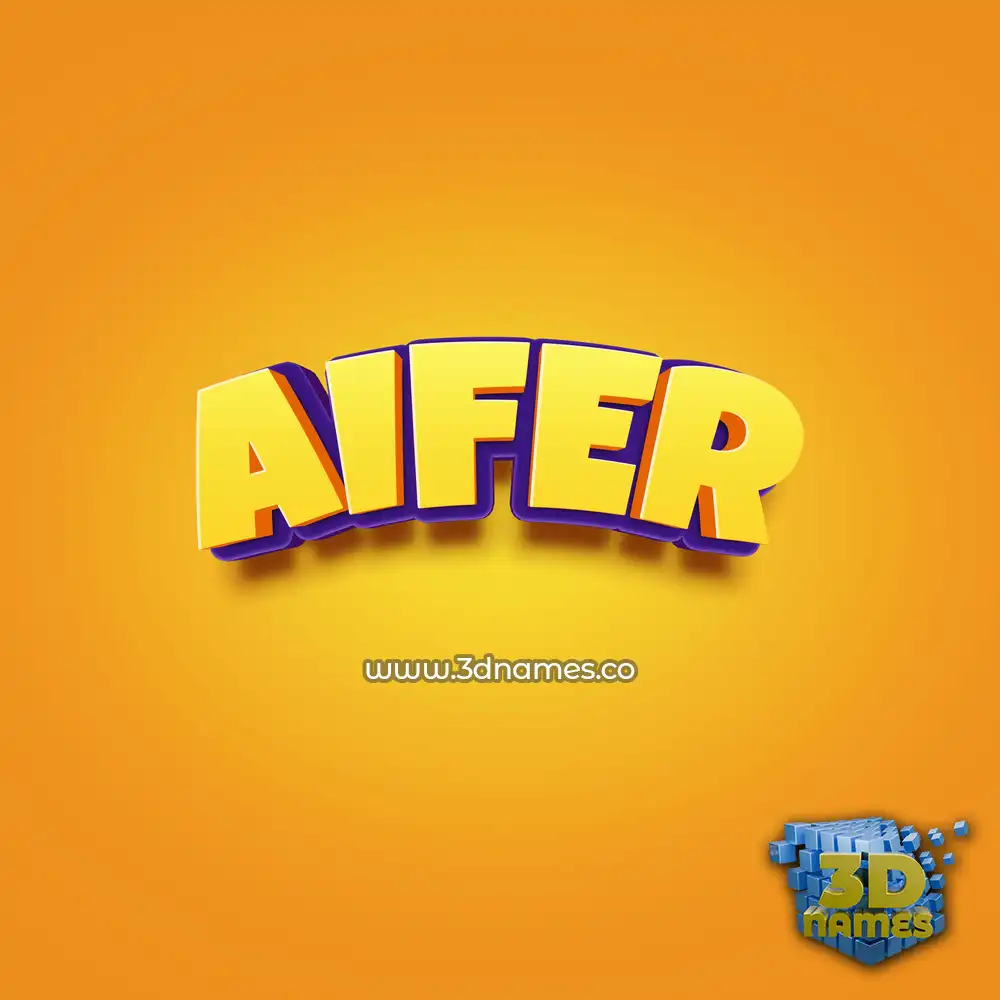 aifer in Orange Toon style - 3D name wallpaper