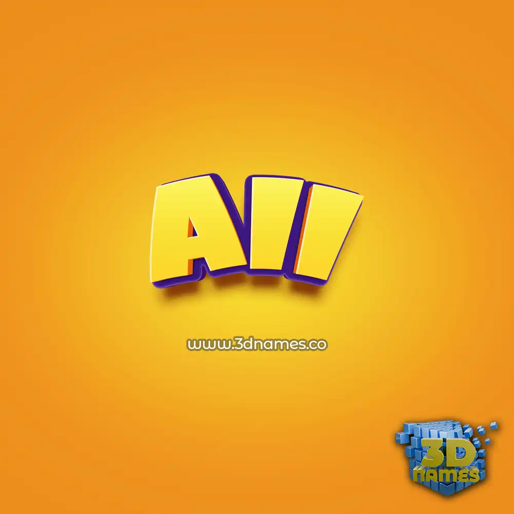 aii in Orange Toon style - 3D name wallpaper