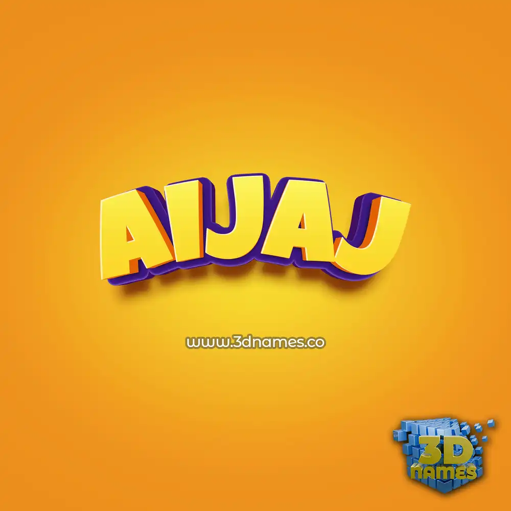 aijaj in Orange Toon style - 3D name wallpaper