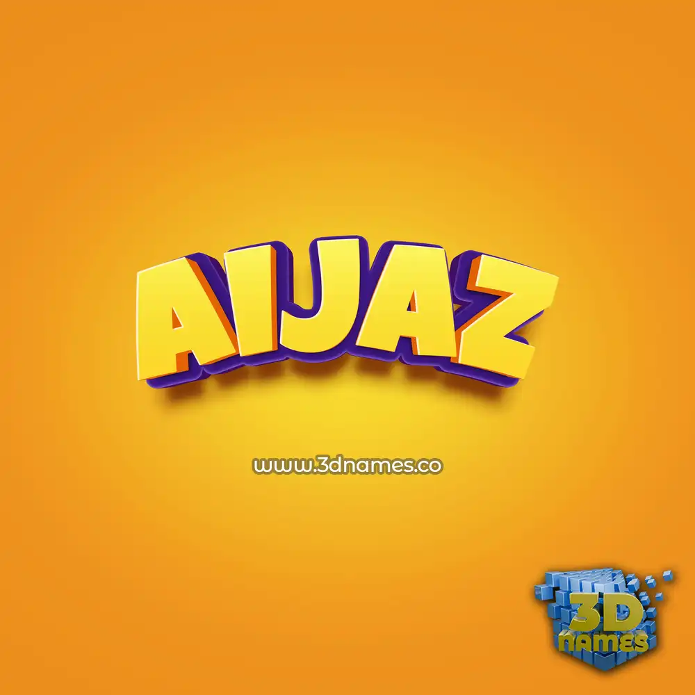 aijaz in Orange Toon style - 3D name wallpaper