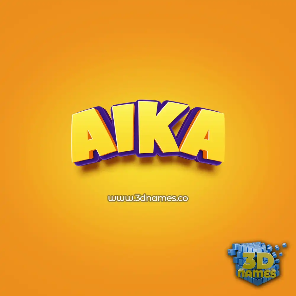 aika in Orange Toon style - 3D name wallpaper