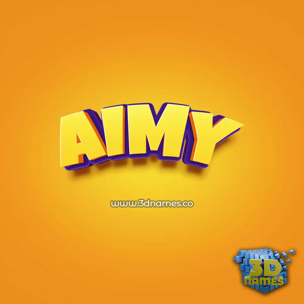 aimy in Orange Toon style - 3D name wallpaper