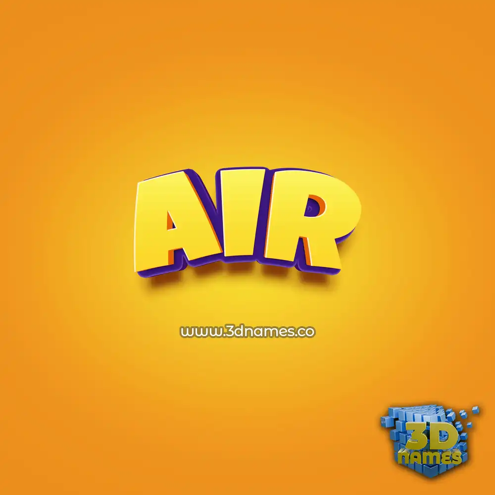 air in Orange Toon style - 3D name wallpaper