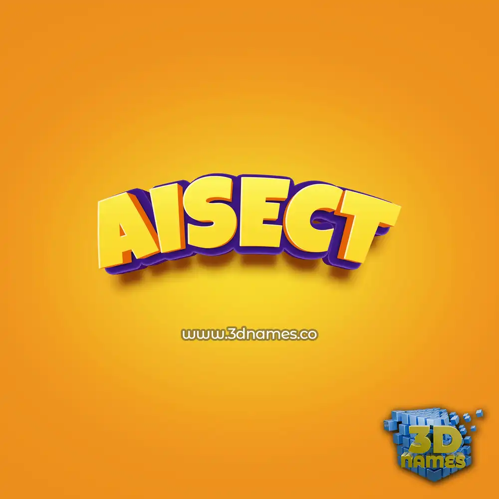 aisect in Orange Toon style - 3D name wallpaper