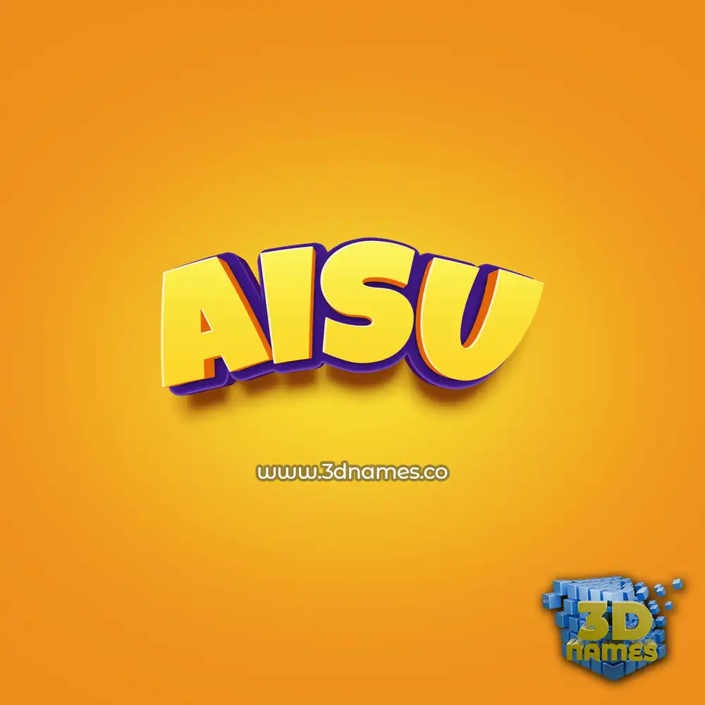 aisu in Orange Toon style - 3D name wallpaper