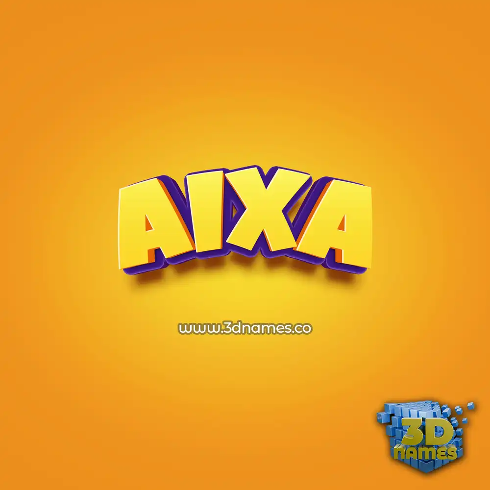 aixa in Orange Toon style - 3D name wallpaper