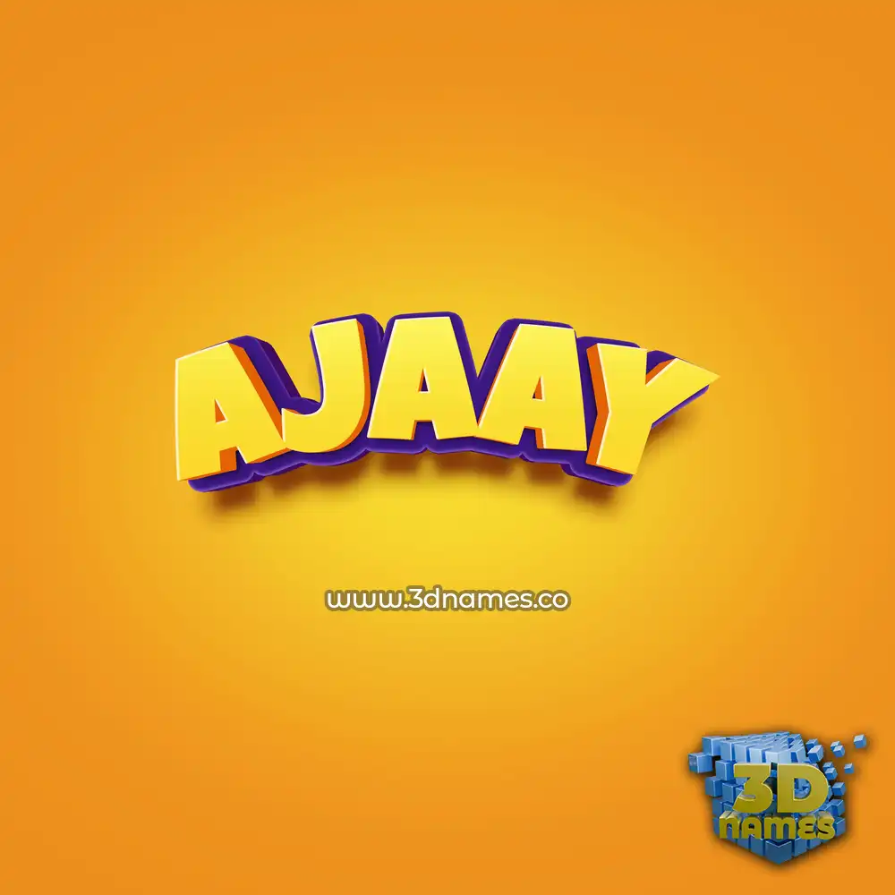 ajaay in Orange Toon style - 3D name wallpaper