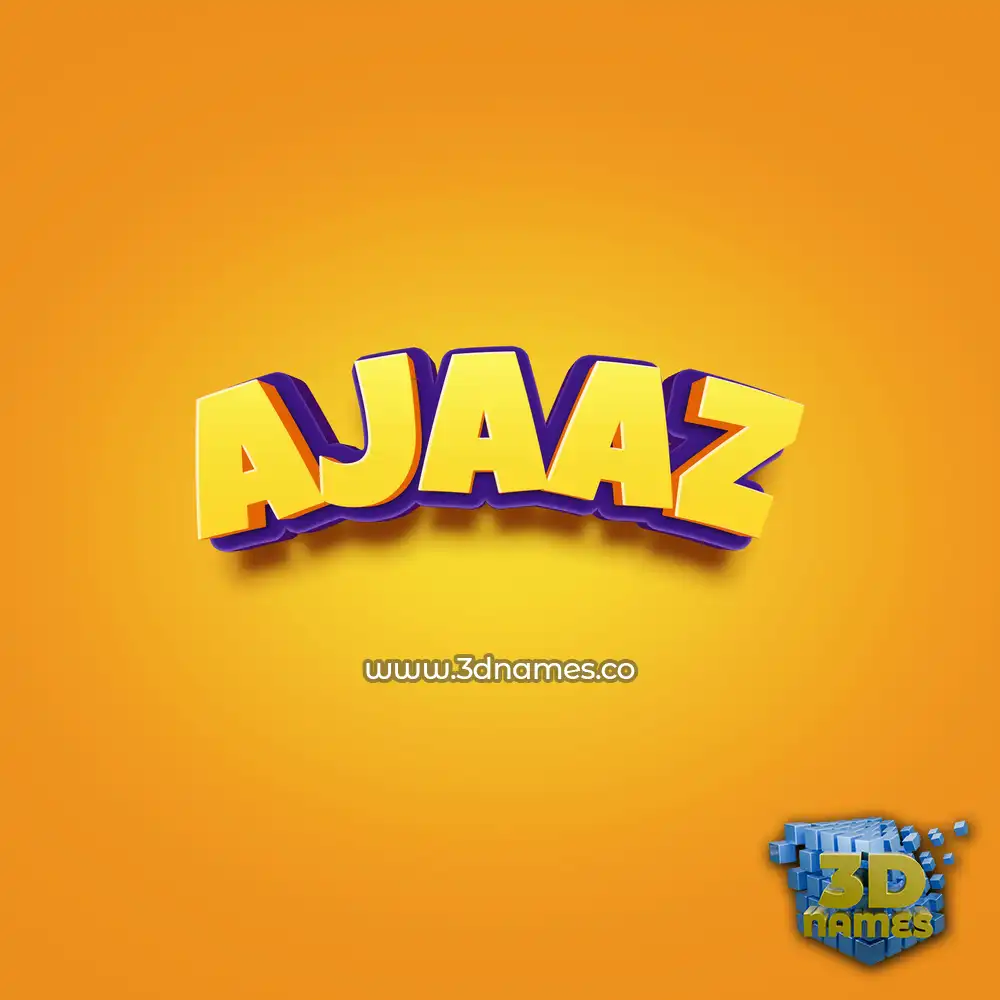 ajaaz in Orange Toon style - 3D name wallpaper