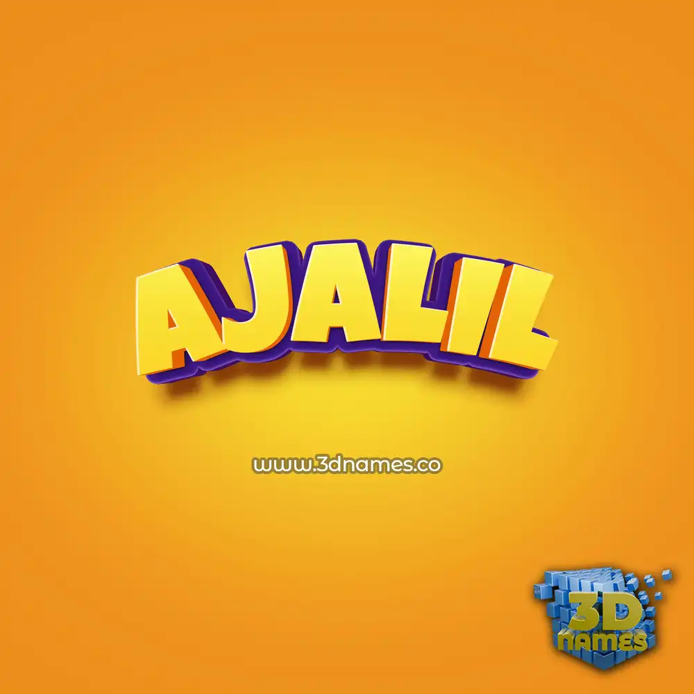 ajalil in Orange Toon style - 3D name wallpaper