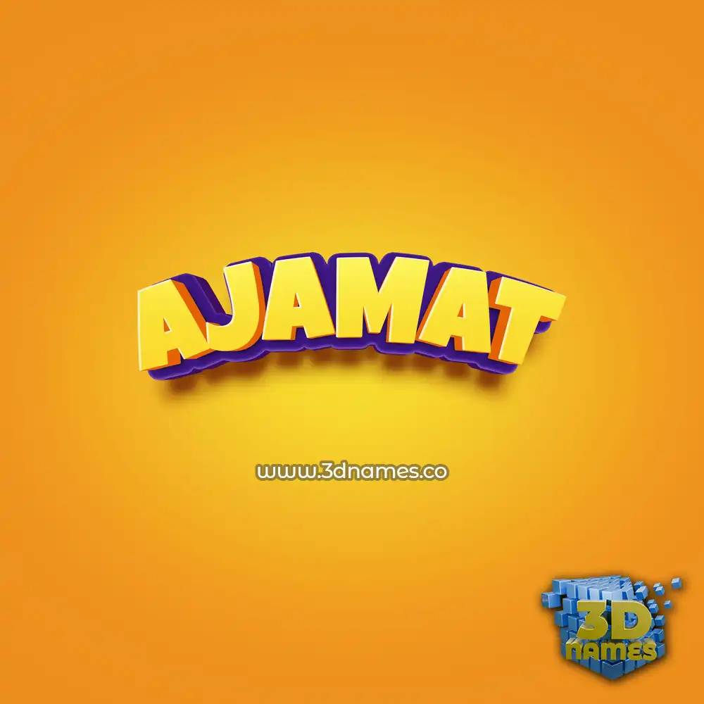 ajamat in Orange Toon style - 3D name wallpaper
