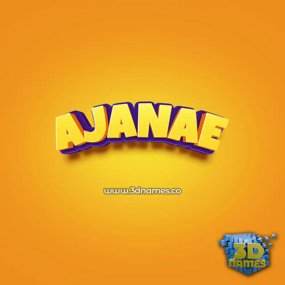ajanae in Orange Toon style - 3D name wallpaper