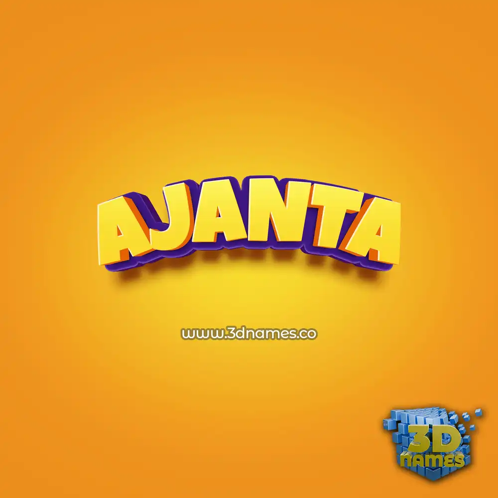 ajanta in Orange Toon style - 3D name wallpaper
