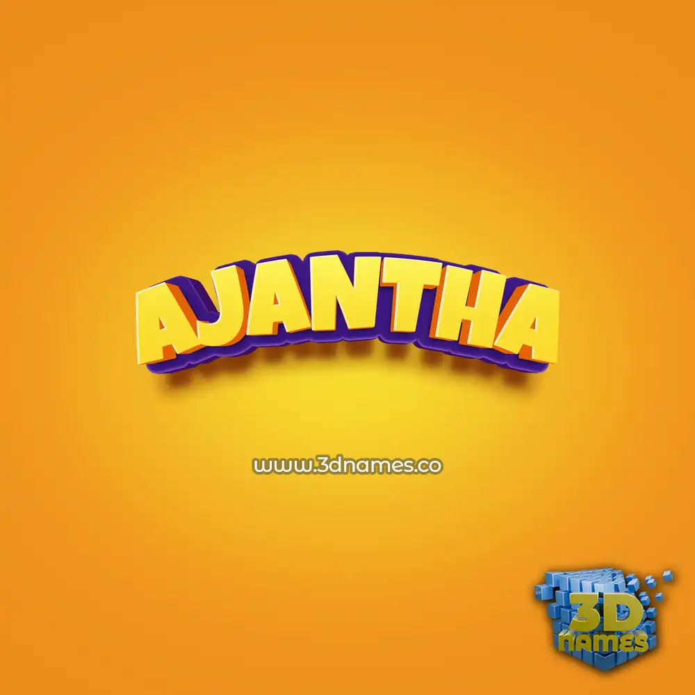 ajantha in Orange Toon style - 3D name wallpaper