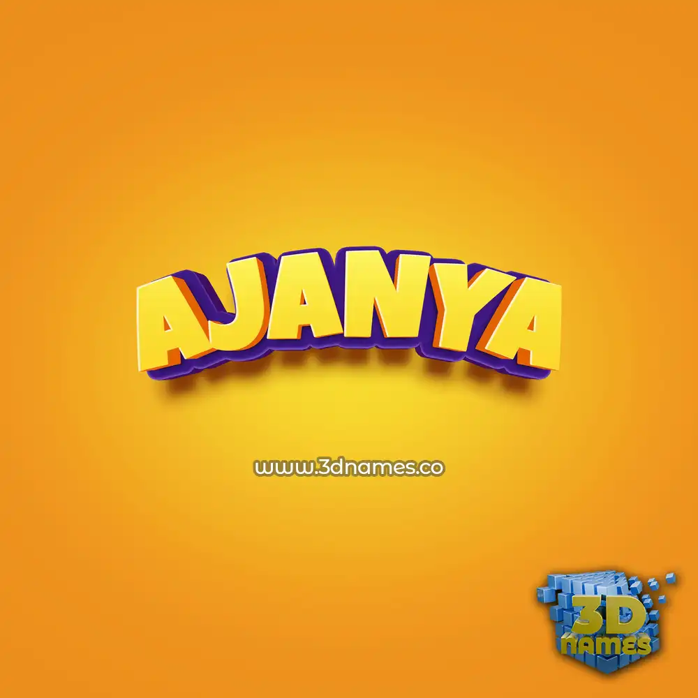 ajanya in Orange Toon style - 3D name wallpaper