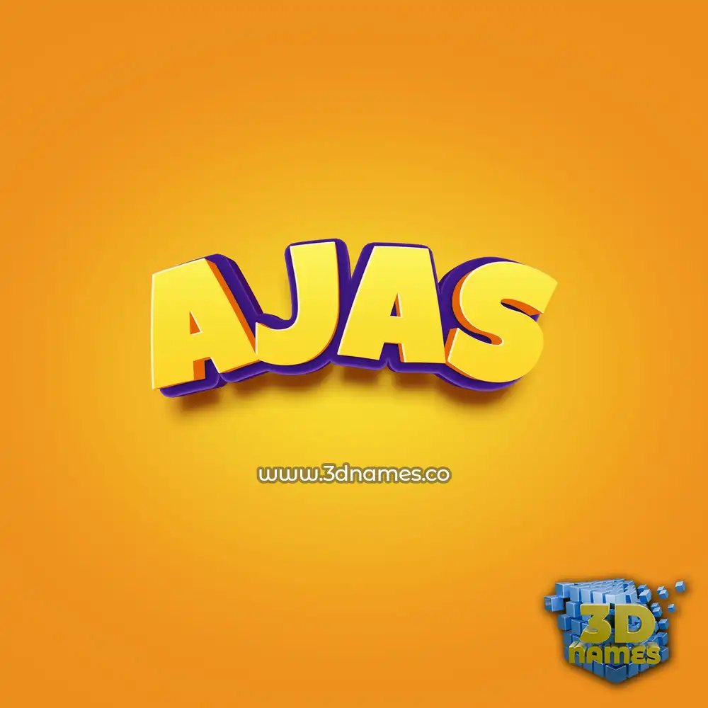 ajas in Orange Toon style - 3D name wallpaper