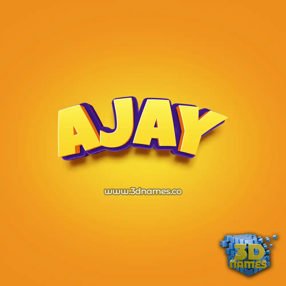 ajay in Orange Toon style - 3D name wallpaper