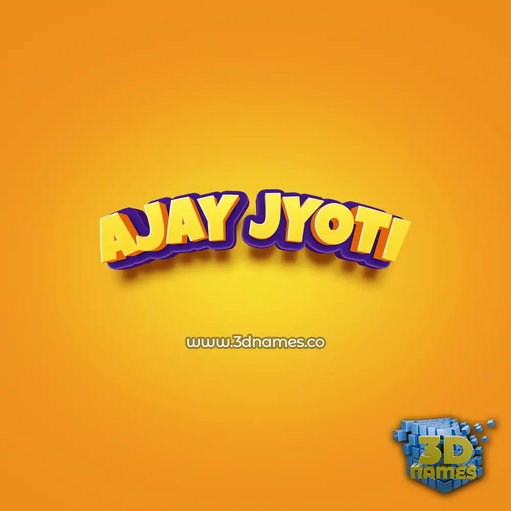 ajay jyoti in Orange Toon style - 3D name wallpaper