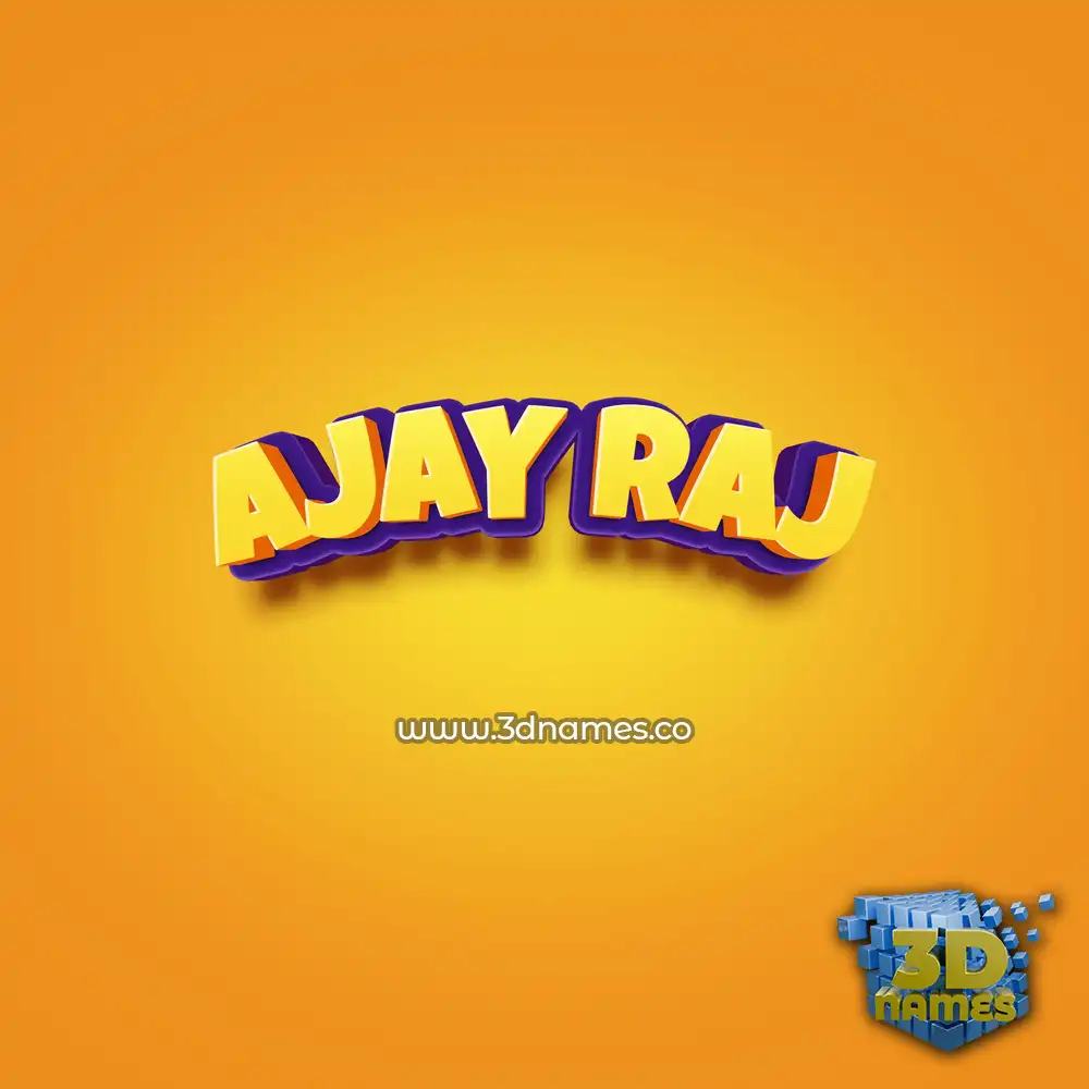 ajay raj in Orange Toon style - 3D name wallpaper