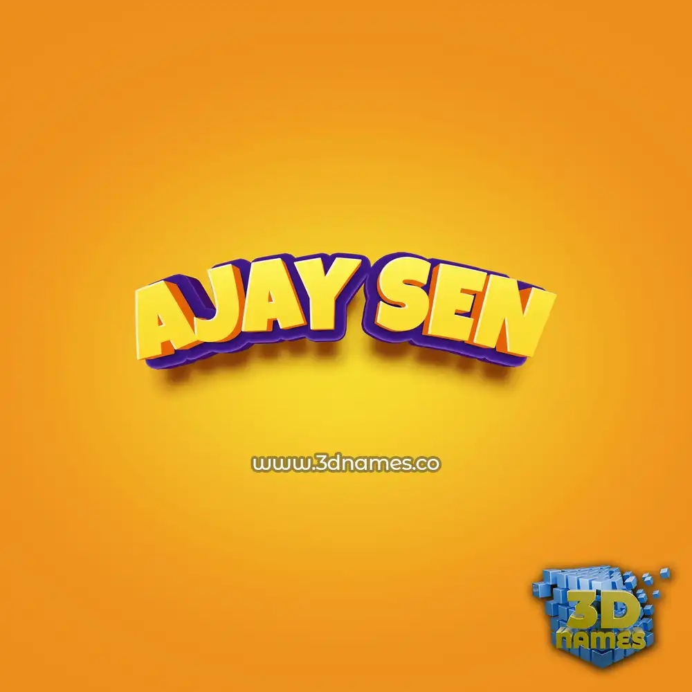 ajay sen in Orange Toon style - 3D name wallpaper