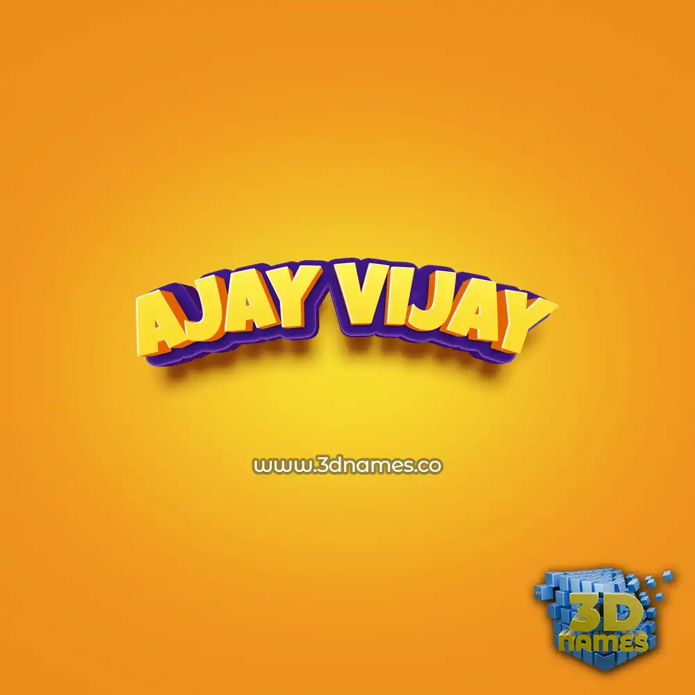 ajay vijay in Orange Toon style - 3D name wallpaper