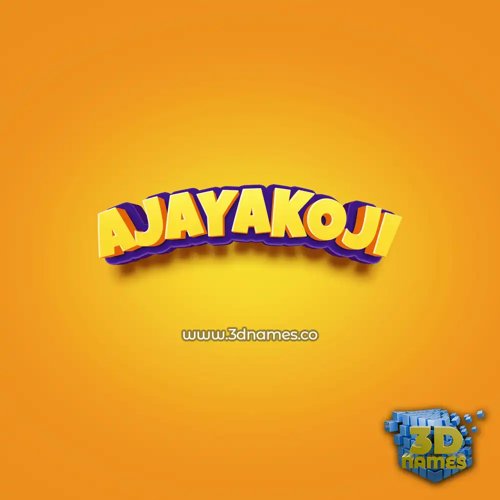 ajayakoji in Orange Toon style - 3D name wallpaper