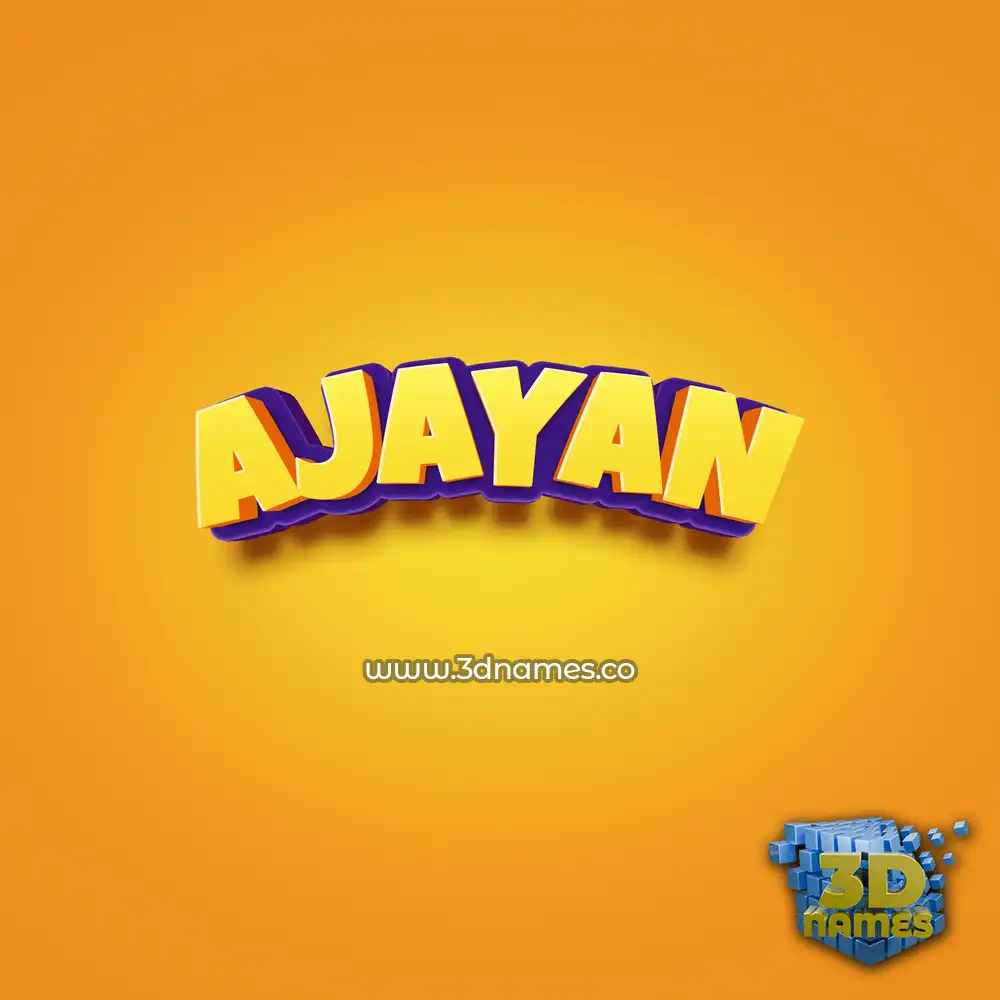 ajayan in Orange Toon style - 3D name wallpaper