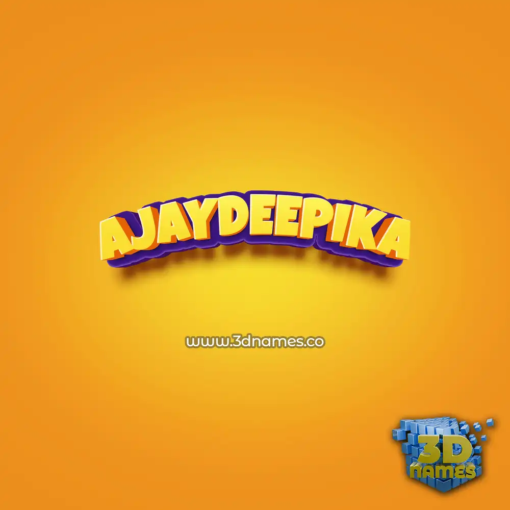 ajaydeepika in Orange Toon style - 3D name wallpaper