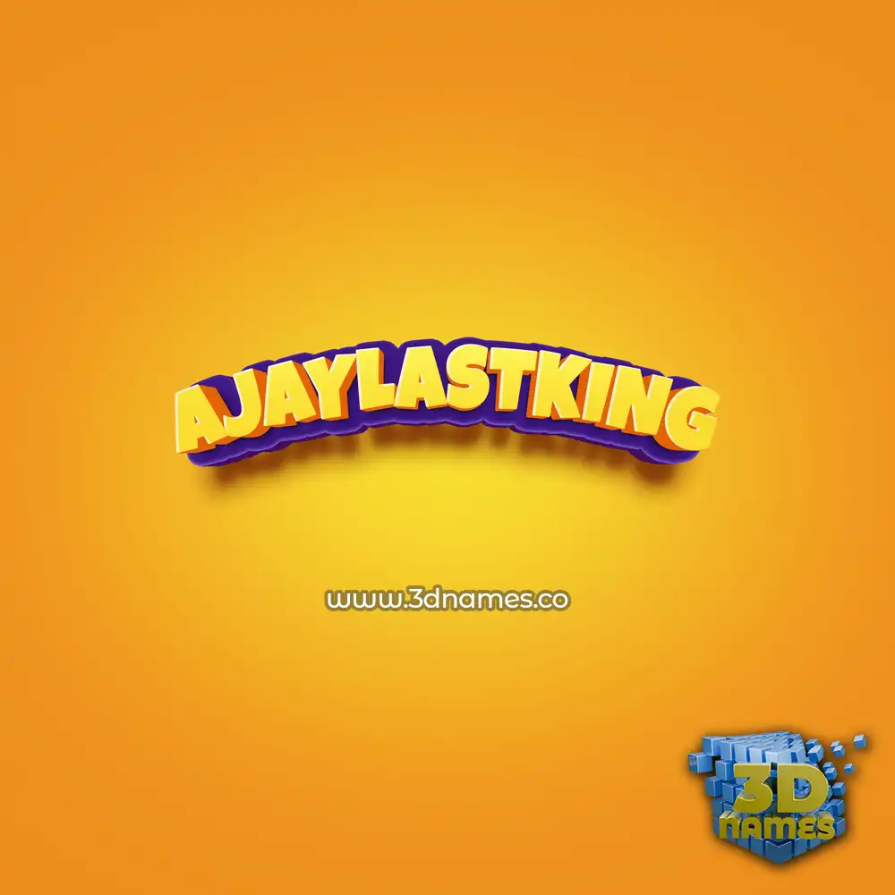 ajaylastking in Orange Toon style - 3D name wallpaper