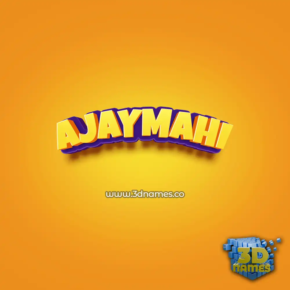 ajaymahi in Orange Toon style - 3D name wallpaper