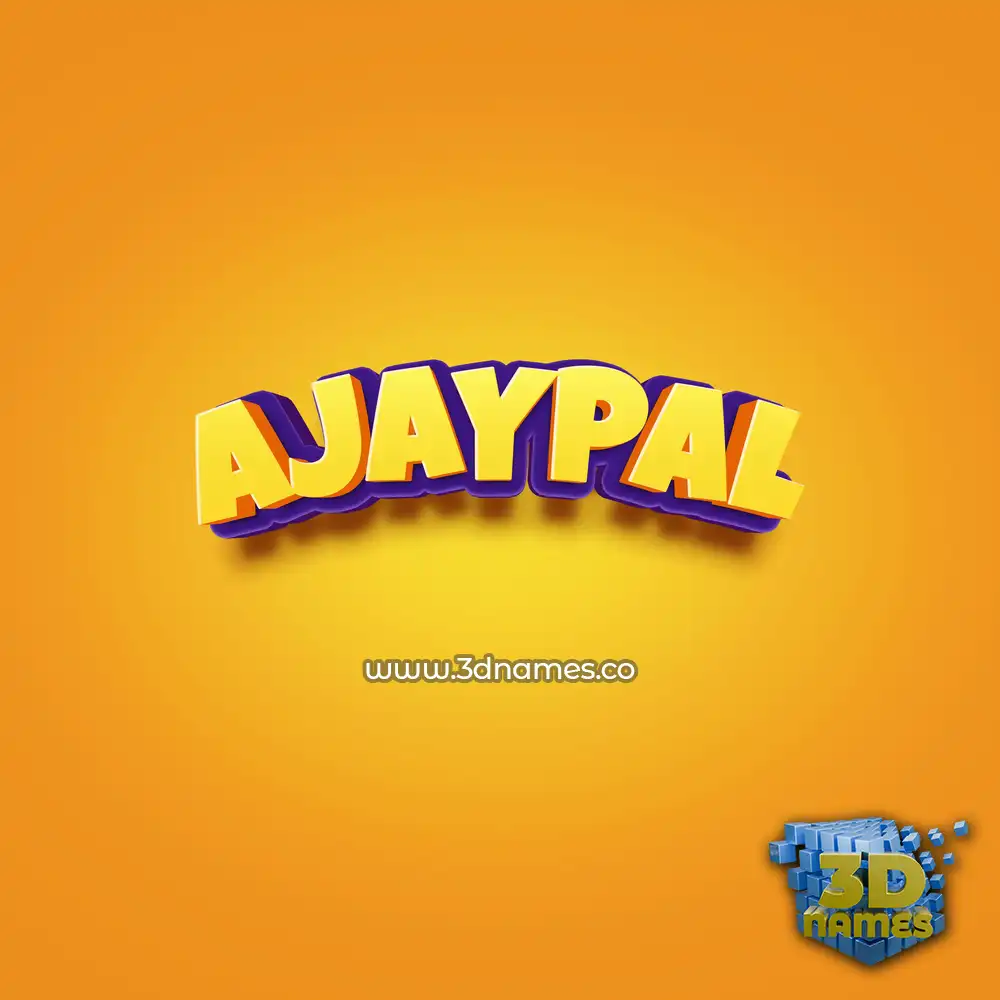 ajaypal in Orange Toon style - 3D name wallpaper