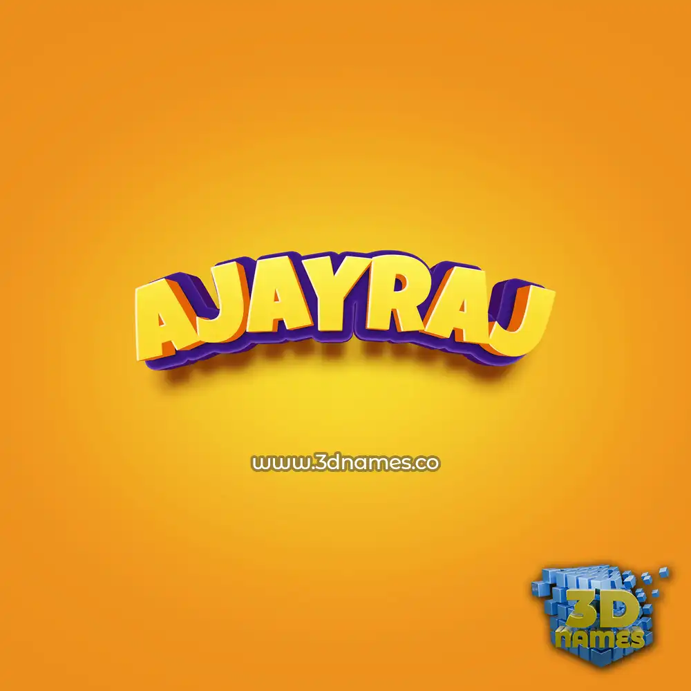 ajayraj in Orange Toon style - 3D name wallpaper