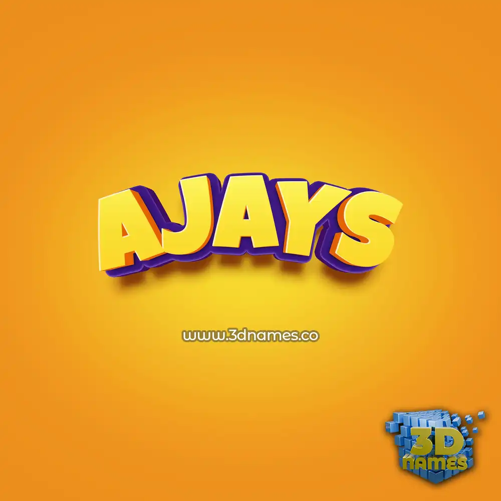 ajays in Orange Toon style - 3D name wallpaper