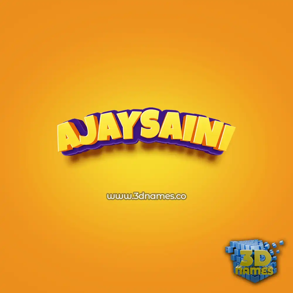 ajaysaini in Orange Toon style - 3D name wallpaper