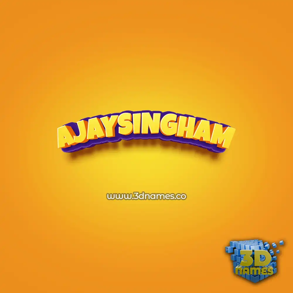 ajaysingham in Orange Toon style - 3D name wallpaper