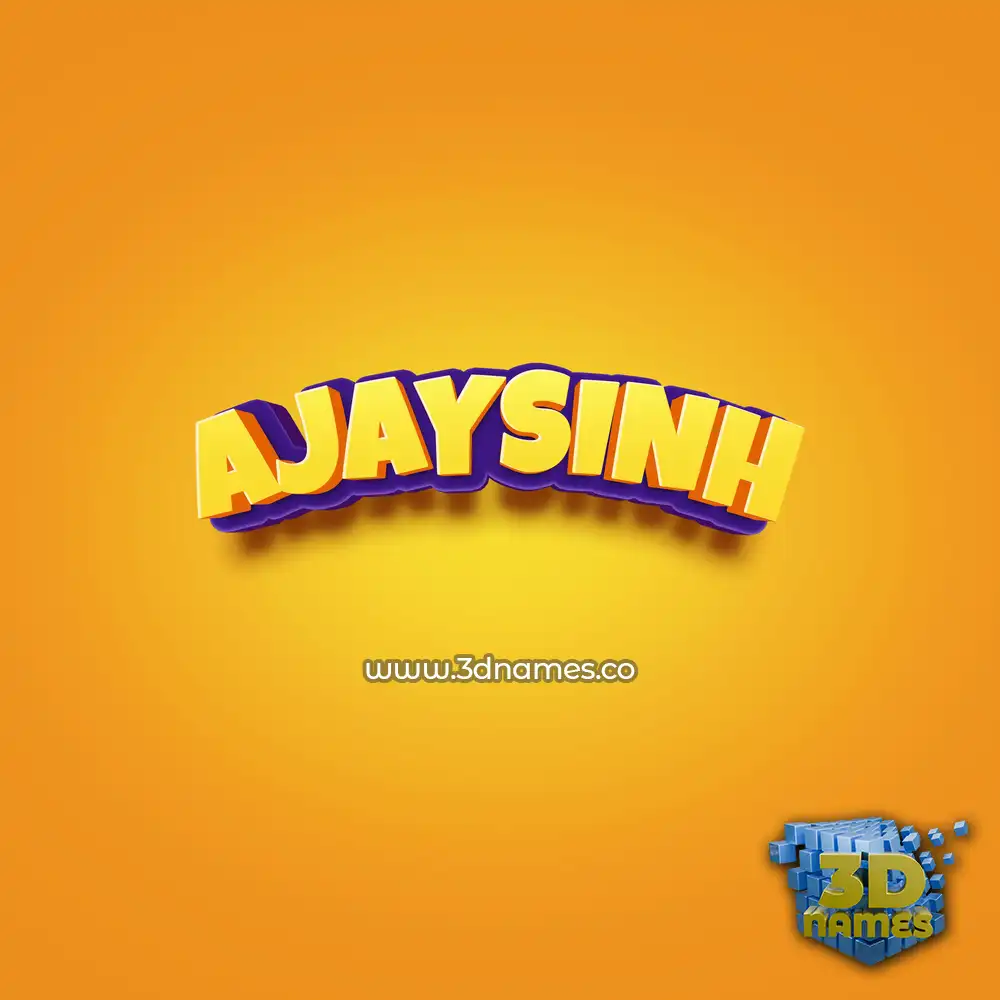ajaysinh in Orange Toon style - 3D name wallpaper