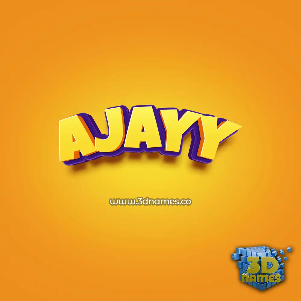ajayy in Orange Toon style - 3D name wallpaper