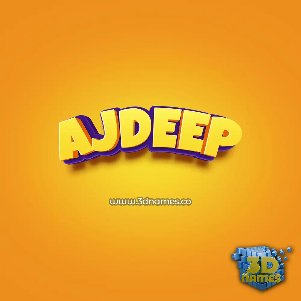ajdeep in Orange Toon style - 3D name wallpaper